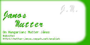 janos mutter business card